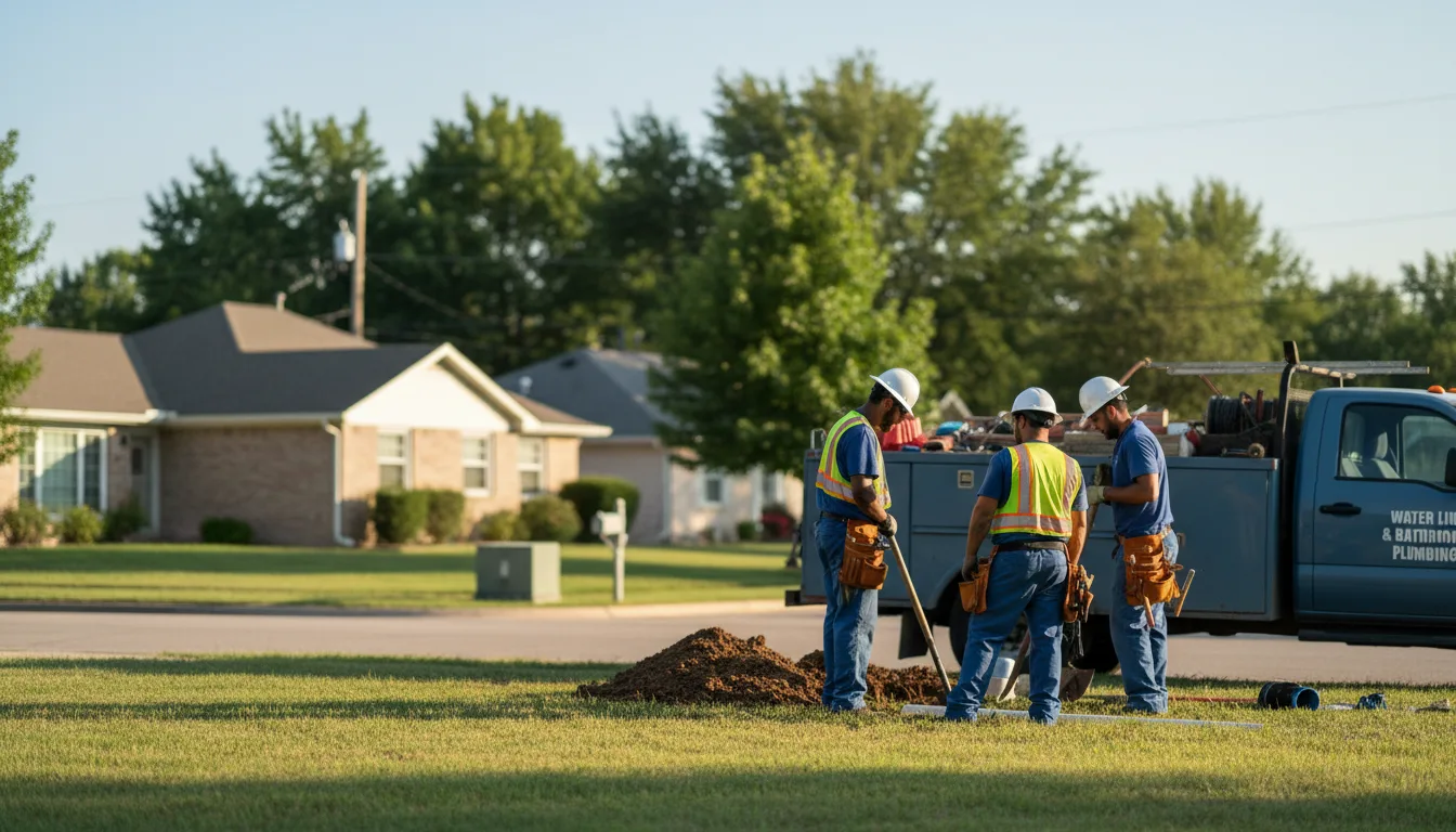 Residential water line and bathroom plumbing service in Medicine Park, OK
